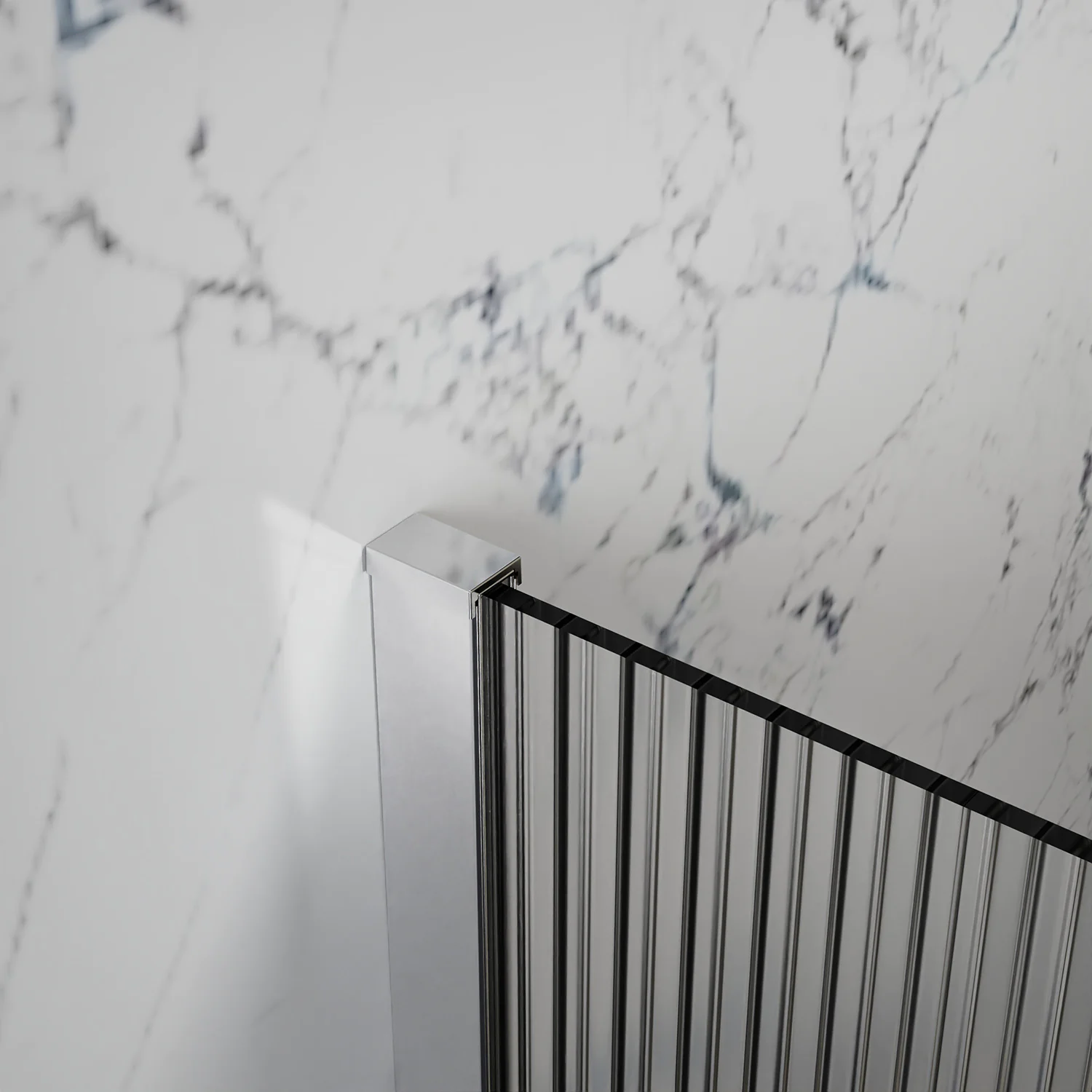 Душевая перегородка Azario Walk-in 900х1950 рифленое стекло 8 мм, профиль черный матовый (AZ-251-90-MB-CRF) — фото №5