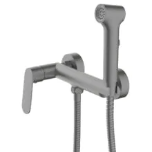 Гигиенический душ Azario Alanti со смесителем, керамический картридж, однорычажный, шланг 150 см, графит (AZ-K2532GR)