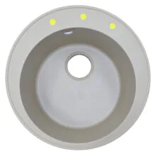 Кухонная мойка AZARIO Sivas 480х480х197 кварцевая, круглая, сифон в комплекте, цвет Песочный (CS00097655)