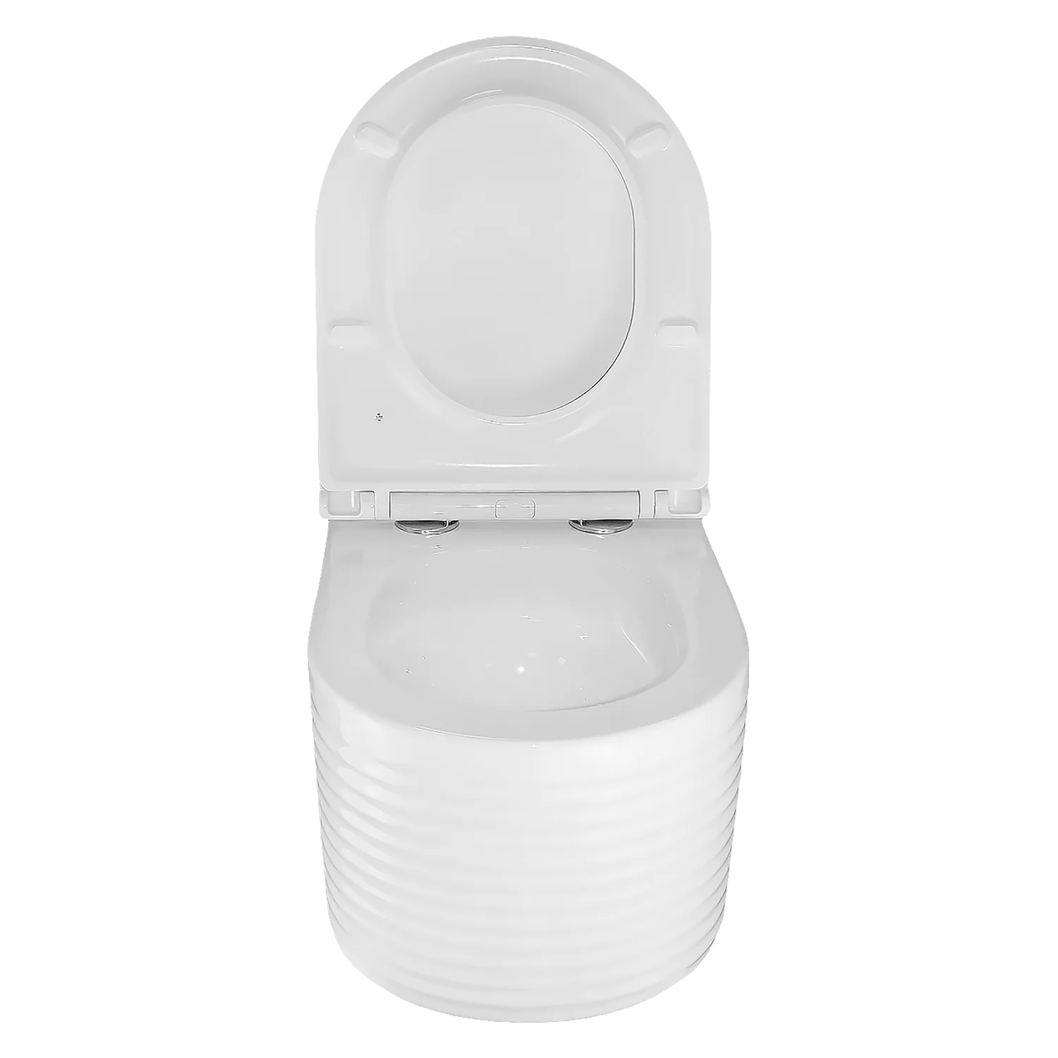 Унитаз подвесной Azario LUZIO 365х495х360 безободковый, рельефный, слив «Скрытое Торнадо», с быстросъемным сиденьем «Микролифт» (AZ-098-UQ) — фото №5