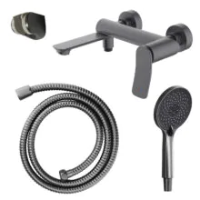 Смеситель для ванны Azario Escaro с ручным душем, керамический картридж, шланг 150 см, графит (AZ-K3074GR)