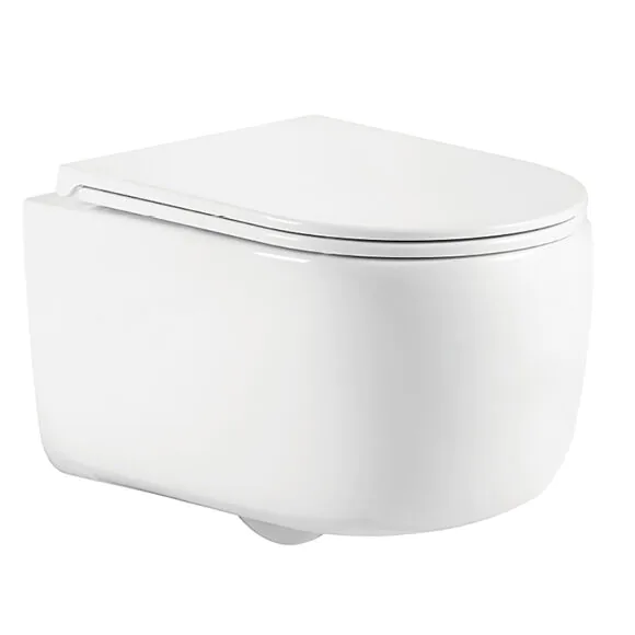 Унитаз подвесной Azario NATA 360х515х350 безободковый, система смыва «Скрытое Торнадо», с быстросъемным сиденьем «Микролифт» (AZ-5102T-WHT)