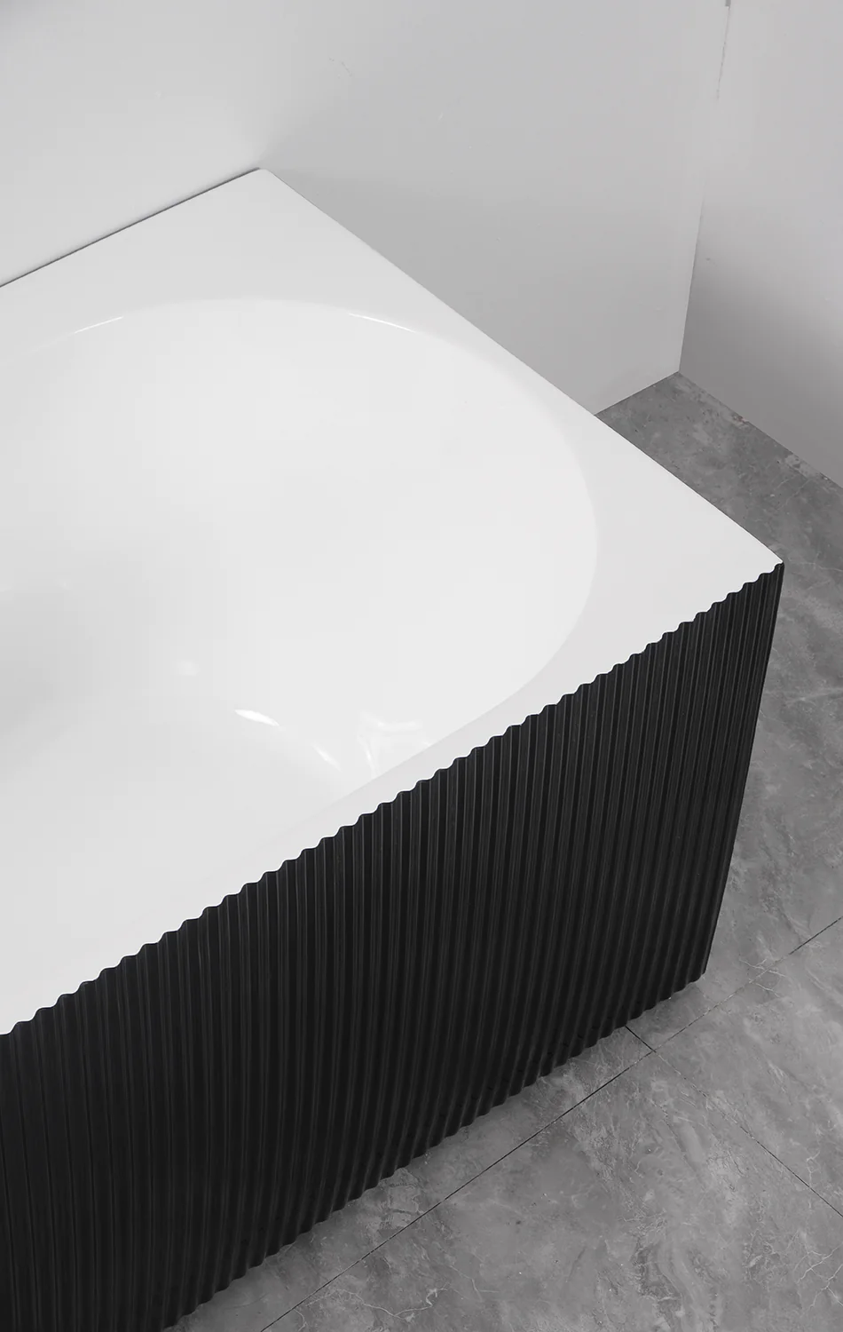 Ванна акриловая Azario LAGO BLANCO BLACK 1700х750х580 пристенная, правосторонняя, в комплекте с сифоном и металлической рамой, белый глянец/черный матовый (AZ-6724-1CRB 17075) — фото №8