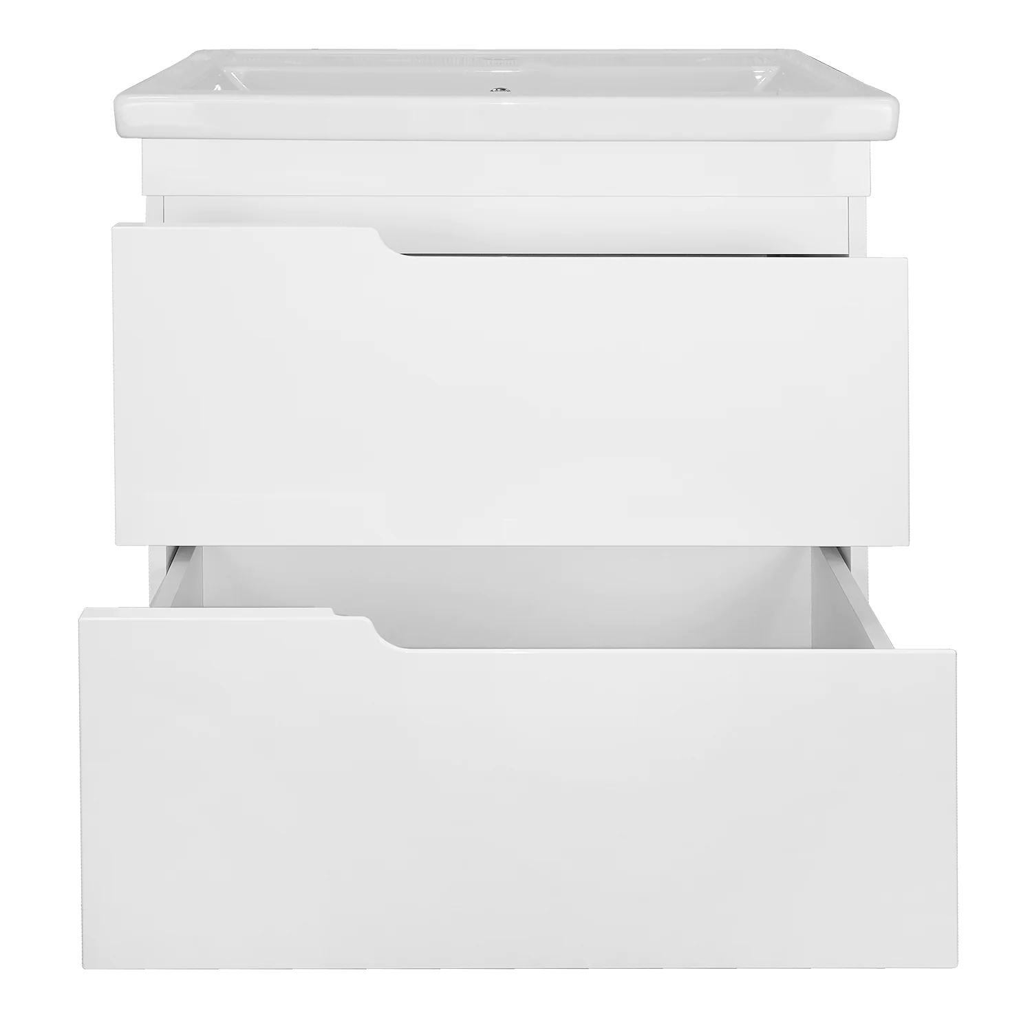 Комплект Тумба Azario KANTRI 70/2Н 700х455х865 напольная, с раковиной Фостер 70, белый глянцевый (CS00097252) — фото №4