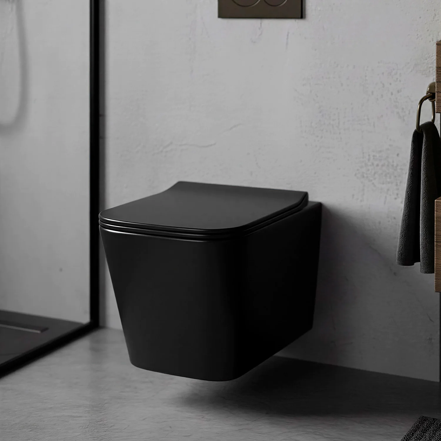 Унитаз подвесной Azario Cascad-Black 360х520х365 безободковый, система смыва «скрытое Торнадо», с быстросъемным сиденьем «Микролифт», черный матовый (AZ-2303A-MB) — фото №9