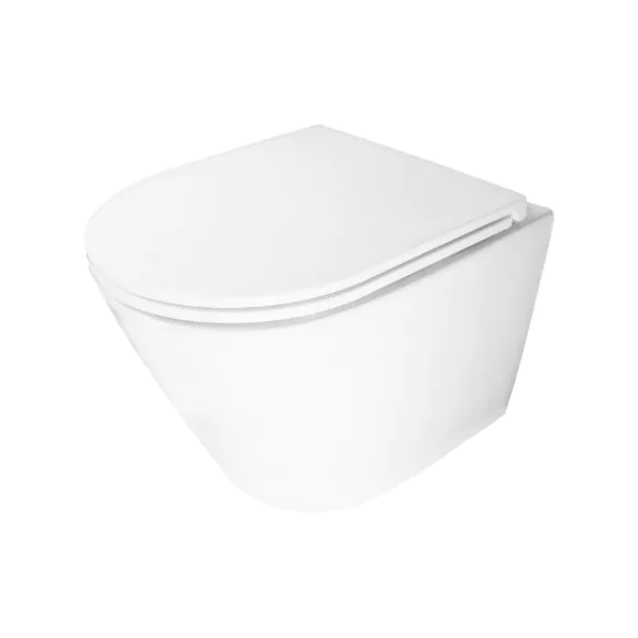 Унитаз подвесной Azario BLISS 360х485х365 безободковый, система смыва «Скрытое Торнадо», с быстросъемным сиденьем «Микролифт» (AZ-5179T-WHT)