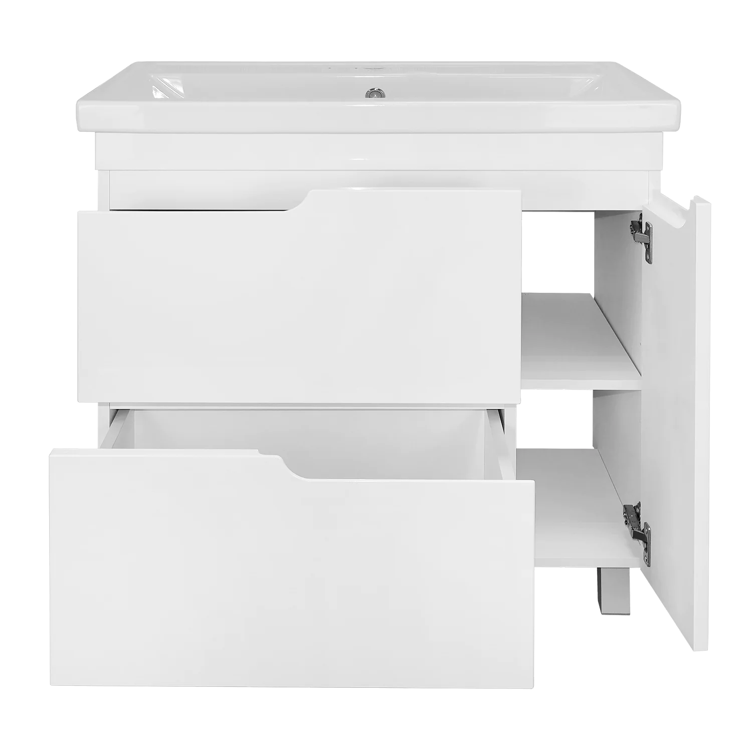 Комплект Тумба Azario KANTRI 80/2Н 800х460х870 напольная, с раковиной Фостер 80, белый глянец (CS00097254) — фото №4