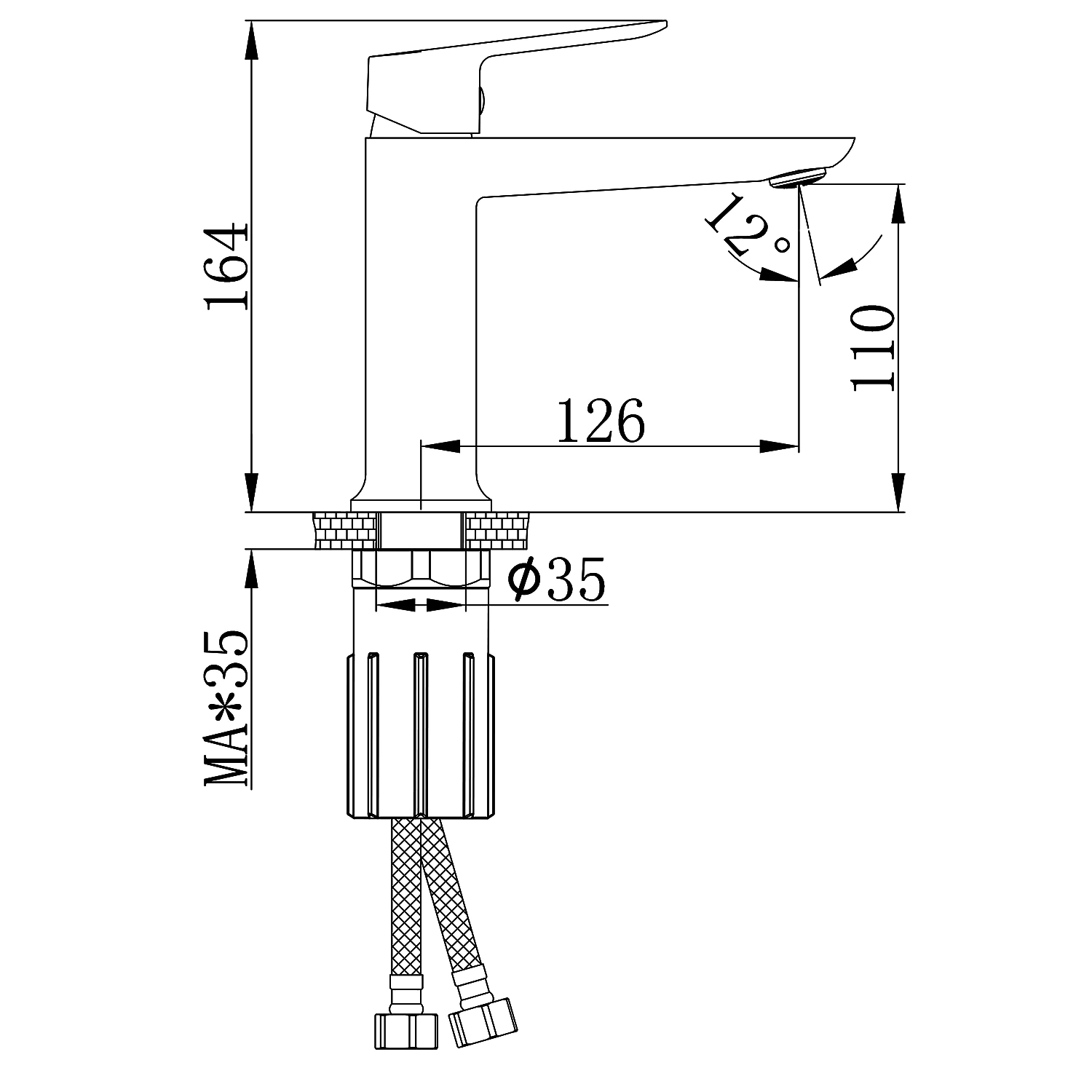 Cмеситель для раковины Azario Alanti керамический картридж, хром (AZ-K1032) — фото №2