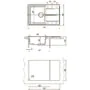 Кухонная мойка AZARIO Izmir 740х480х197 кварцевая, прямоугольная, сифон в комплекте, цвет Черный (CS00097684) — фото №7