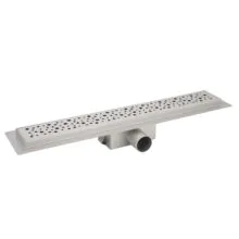 Душевой лоток AZARIO 450 мм, D40(50), металлическая перфорированная решетка, металлический желоб, комбинированный затвор (AZT2PT20450)