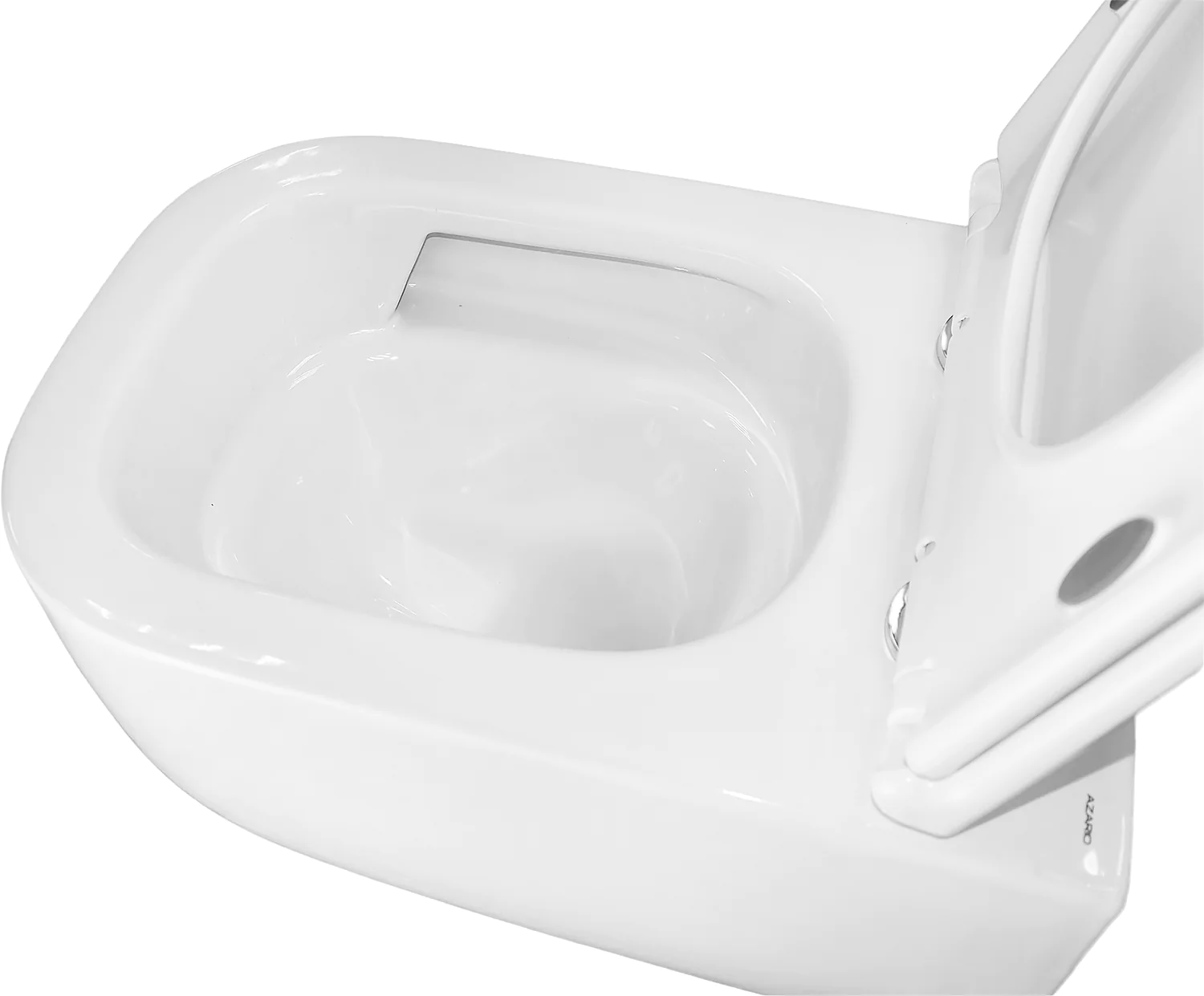 Унитаз подвесной Azario RIANO 350х490х350 безободковый, слив «Скрытое Торнадо», с быстросъемным сиденьем микролифт (AZ-2808E) — фото №6