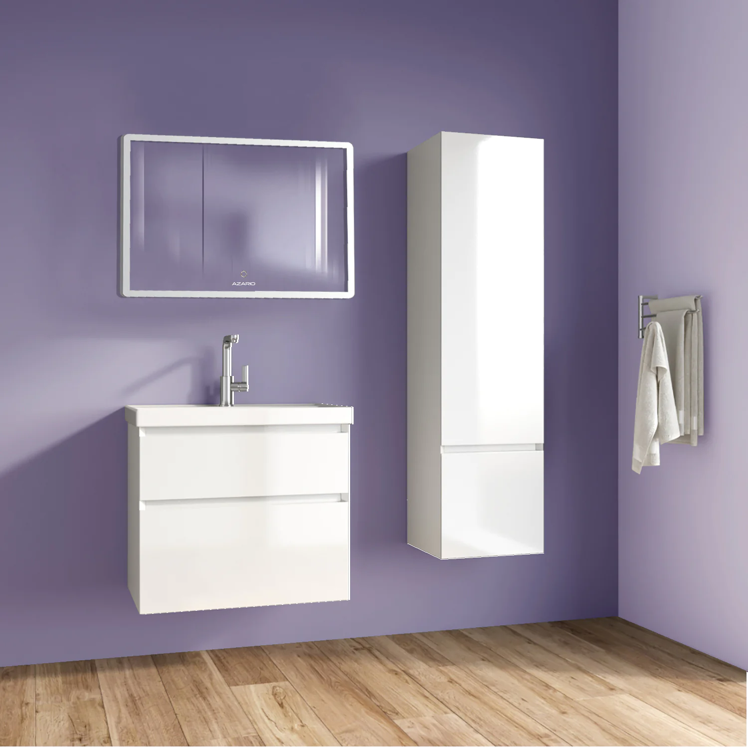 Комплект тумба Azario Velluto 60 600х450х660 подвесная, с раковиной Астория 60, белый матовый (CS00097535) — фото №12