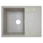 Кухонная мойка AZARIO Tavas 620х480х197 кварцевая, прямоугольная, сифон в комплекте, цвет Песочный (CS00097672)