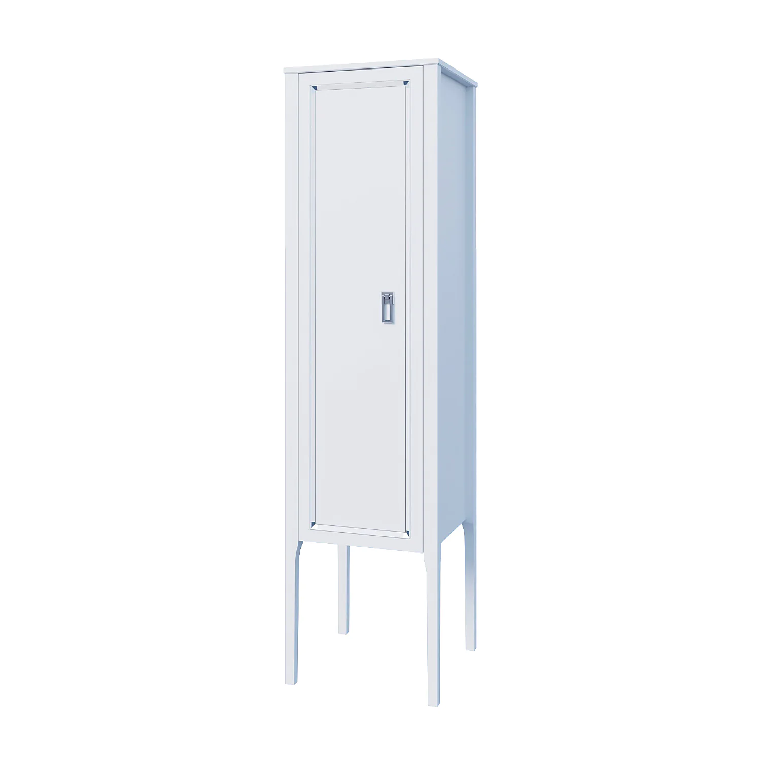 Пенал напольный Azario RIO 460х1800х460 левосторонний, ручка серебро, белый глянцевый (CS00096942) — фото №1