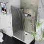 Душевая перегородка Azario Walk-in 1200х1950 рифленое стекло 8 мм, профиль графит матовый (AZ-251-120-MGR-CRF) — фото №7