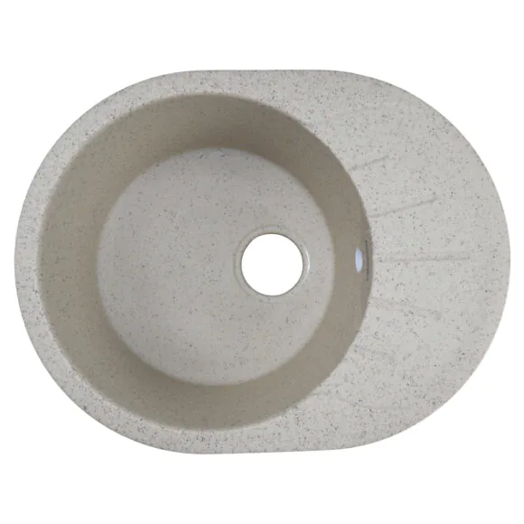 Кухонная мойка AZARIO Canto 570x440x190 искусственный мрамор, с «крылом», сифон в комплекте, цвет песочный (CS00105247)