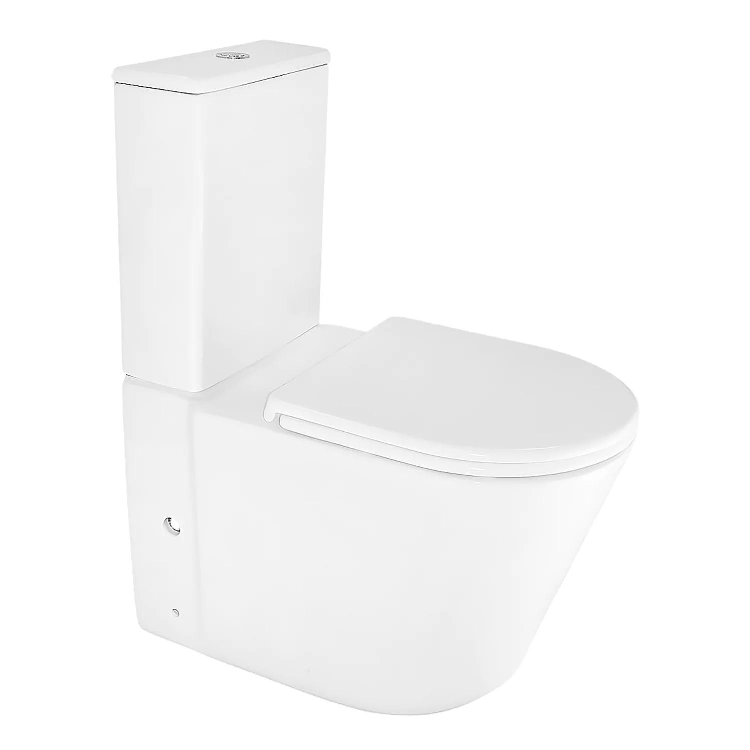 Унитаз-компакт Azario LANDER 410х665х835 напольный, безободковый, в комплекте с быстросъемным сиденьем «Микролифт» (AZ-1299A) — фото №1