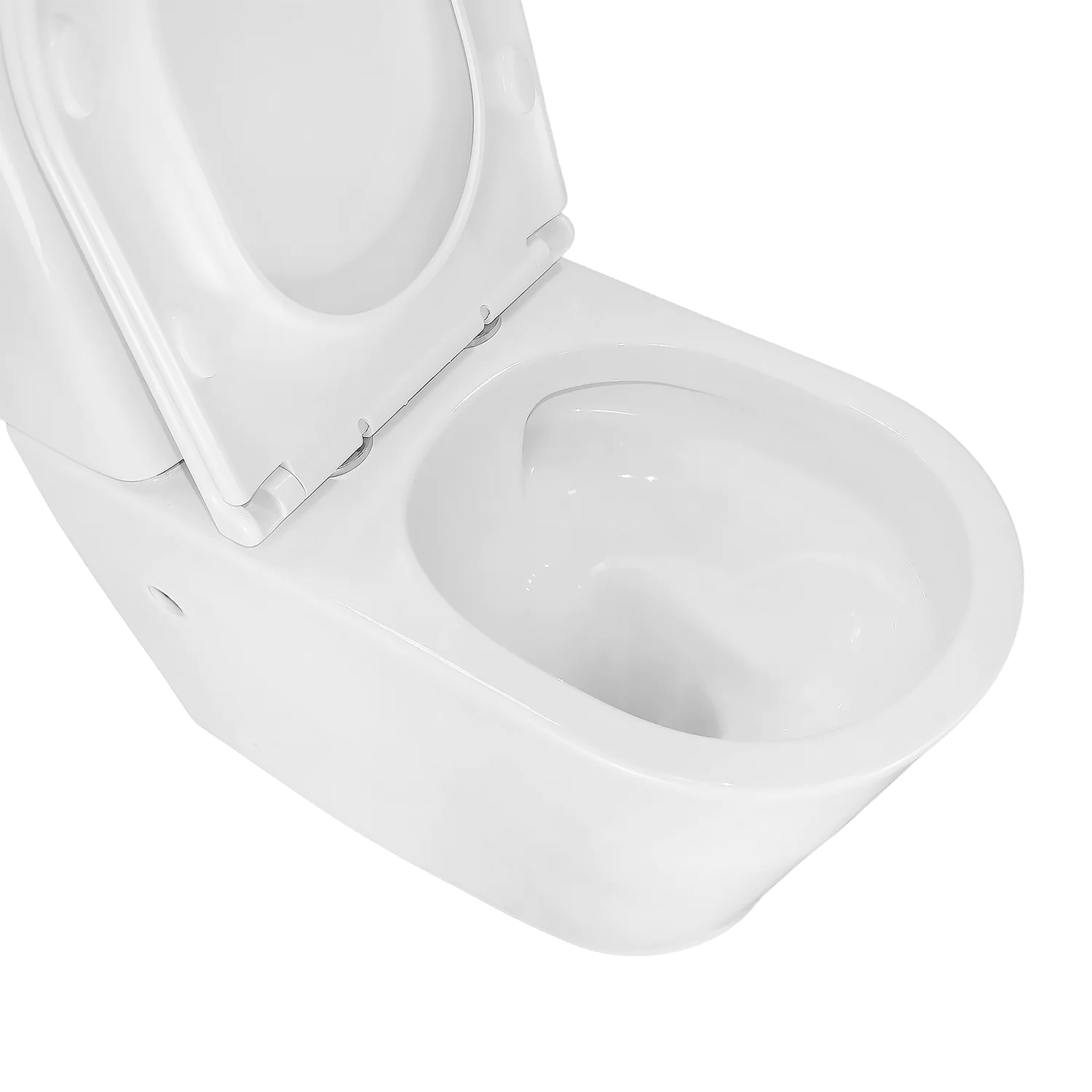 Унитаз-компакт Azario LANDER 350х630х795 напольный, безободковый, слив «Торнадо» с быстросъемным сиденьем «Микролифт» (AZ-1257A) — фото №6