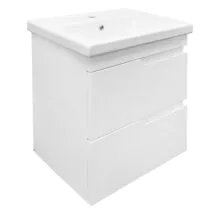 Комплект Тумба Azario KANTRI 60/2 605х405х650 подвесная, с раковиной Фостер 60, белый глянец (CS00097248)