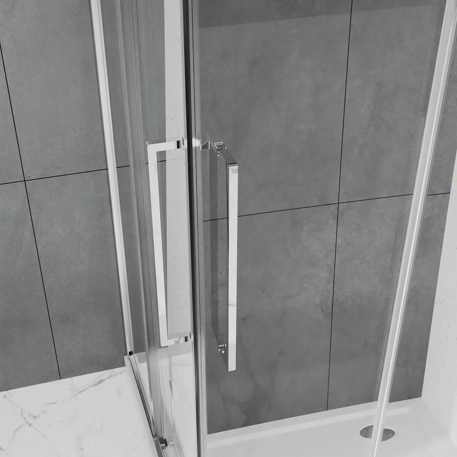 Душевое ограждение Azario SHANGHAI 1000х1000х1950 прозрачное стекло 6 мм, профиль графит матовый (AZ-R43-100-MGR-CL) — фото №7
