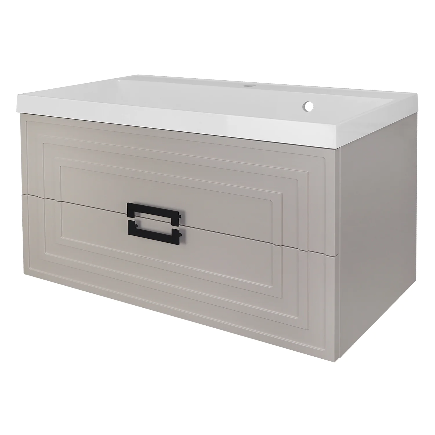 Комплект Тумба Azario ARMARIO 90/2 900х450х585 подвесная, с раковиной CLASSIK 90, кашемир (CS00097024) — фото №1