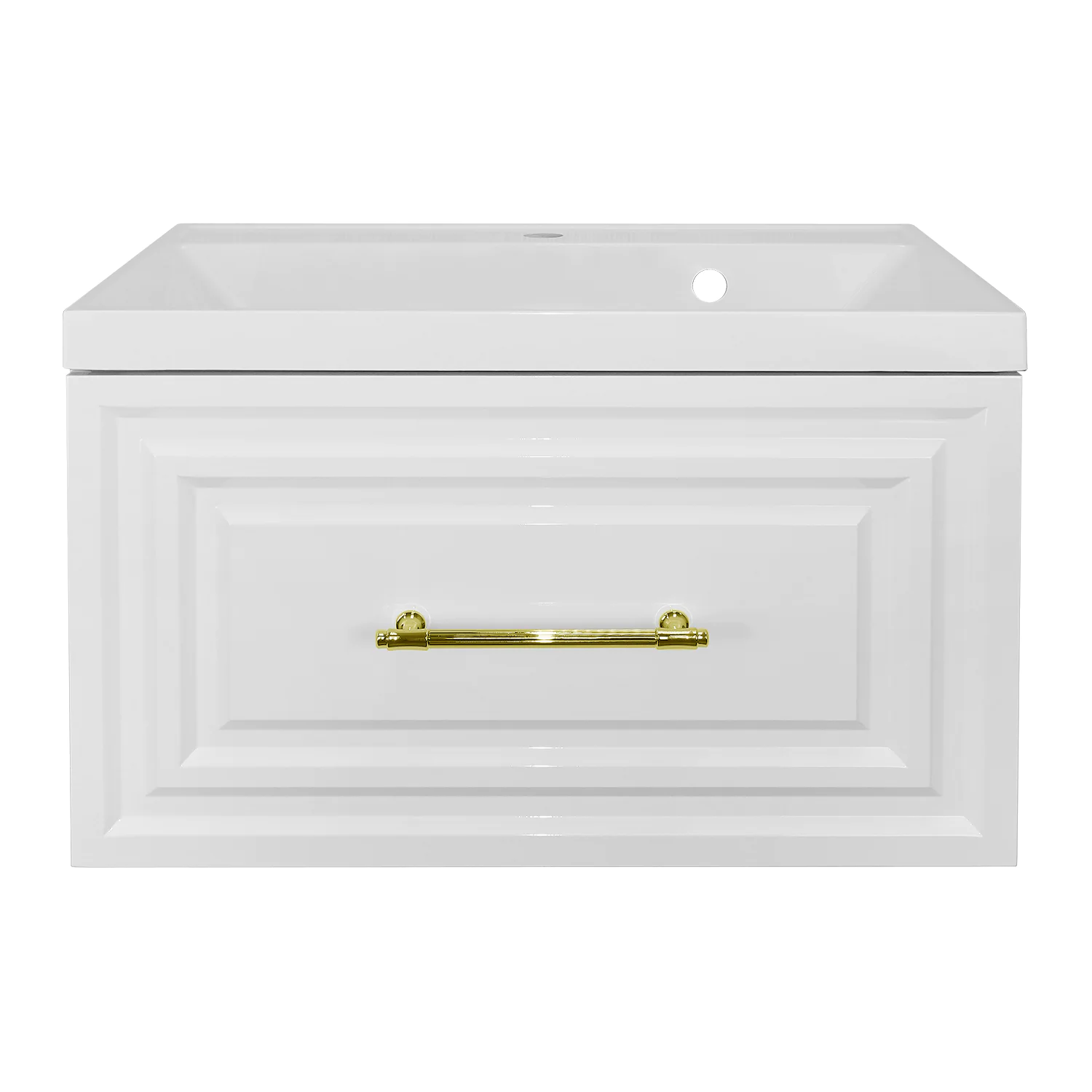Комплект Тумба Azario LAURA 70/1 700х450х455 подвесная, с раковиной CLASSIK 70, белый глянцевый, фурнитура золото (CS00104006) — фото №3