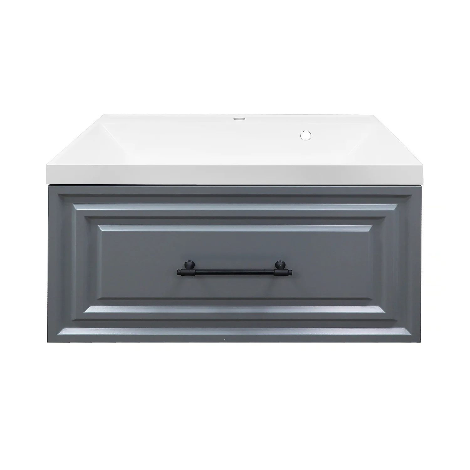 Комплект Тумба Azario LAURA 70/1 700х450х455 подвесная, с раковиной CLASSIK 70, серый матовый, фурнитура черная (CS00104008) — фото №3
