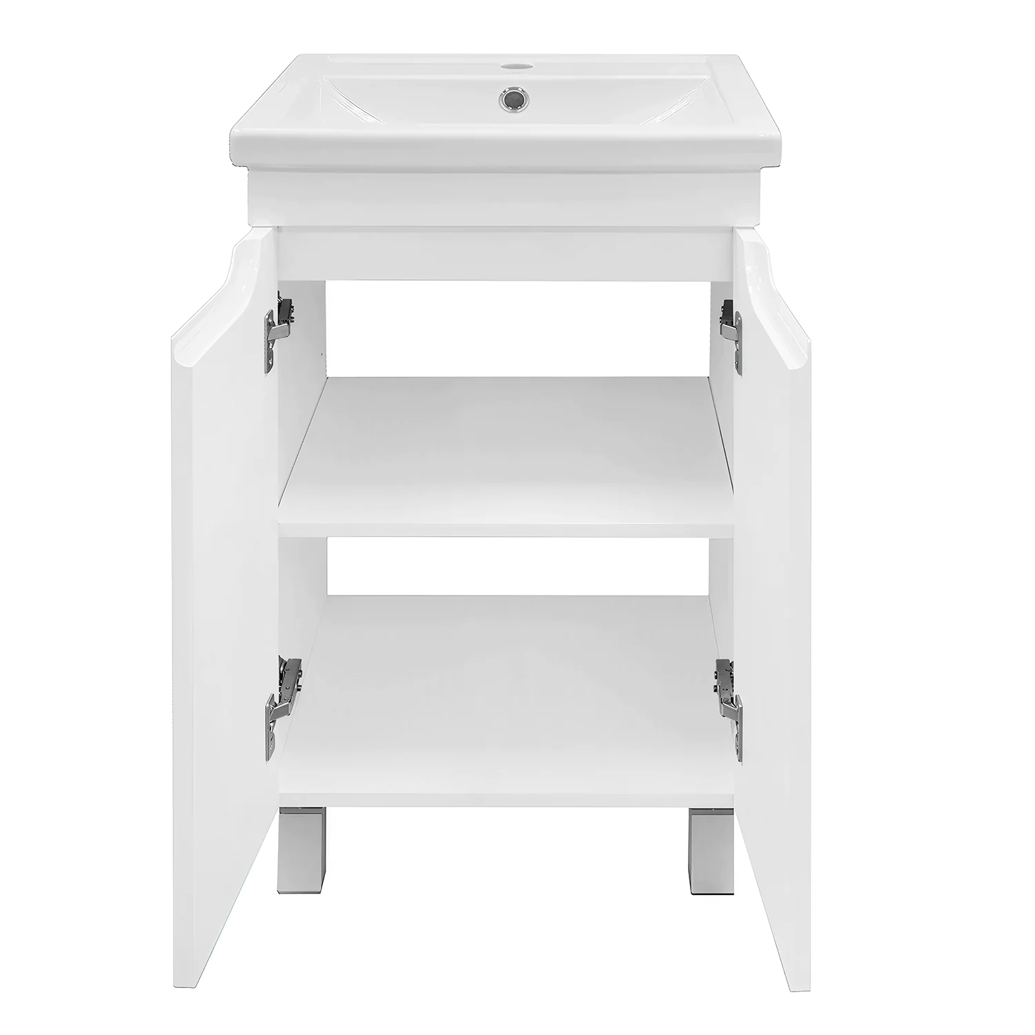 Комплект Тумба Azario KANTRI 50Н 500х400х870 напольная, с раковиной Фостер 50, белый глянец (CS00097247) — фото №4