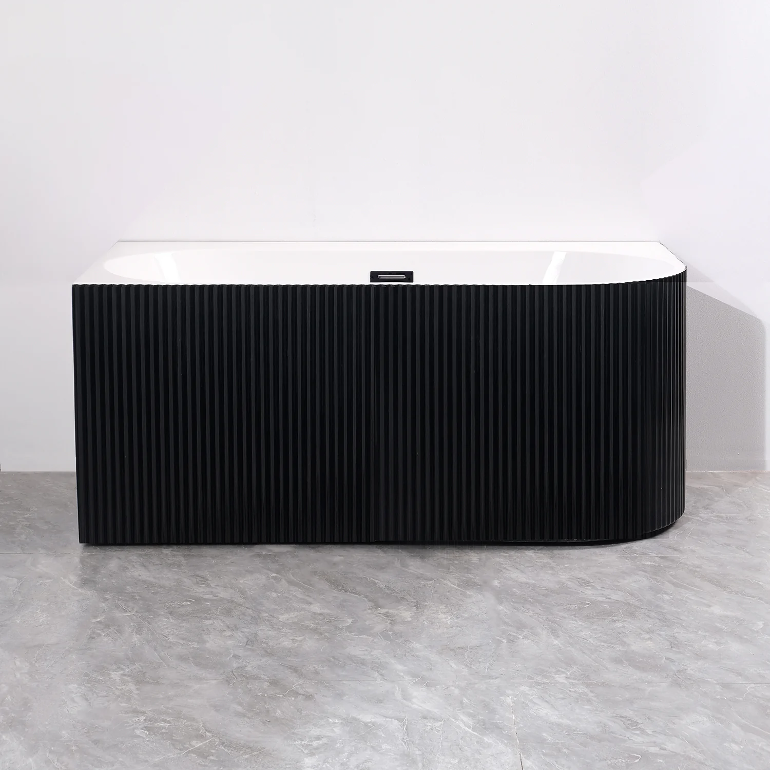 Ванна акриловая Azario LAGO BLANCO BLACK 1700х750х580 пристенная, левосторонняя, в комплекте с сифоном и металлической рамой, белый глянец/черный матовый (AZ-6724-1CLB 17075) — фото №2