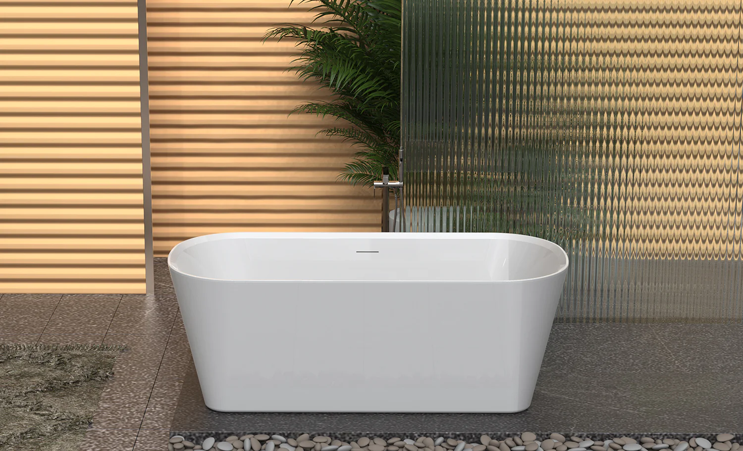 Ванна акриловая Azario Crisp 1500x750x600 отдельностоящая, в комплекте с сифоном и металлической рамой (AZ-8692-1.5) — фото №2