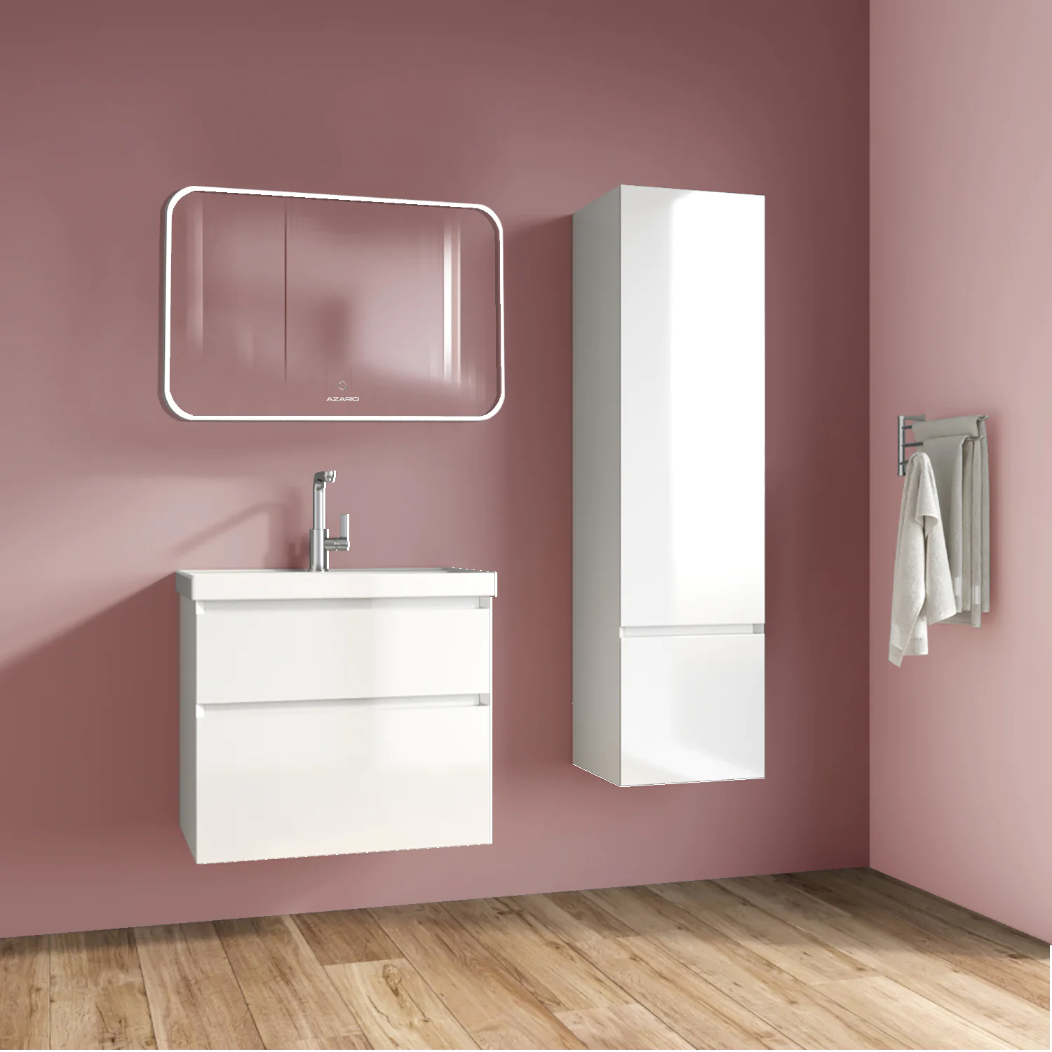 Комплект тумба Azario Velluto 60 600х450х660 подвесная, с раковиной Астория 60, белый матовый (CS00097535) — фото №11