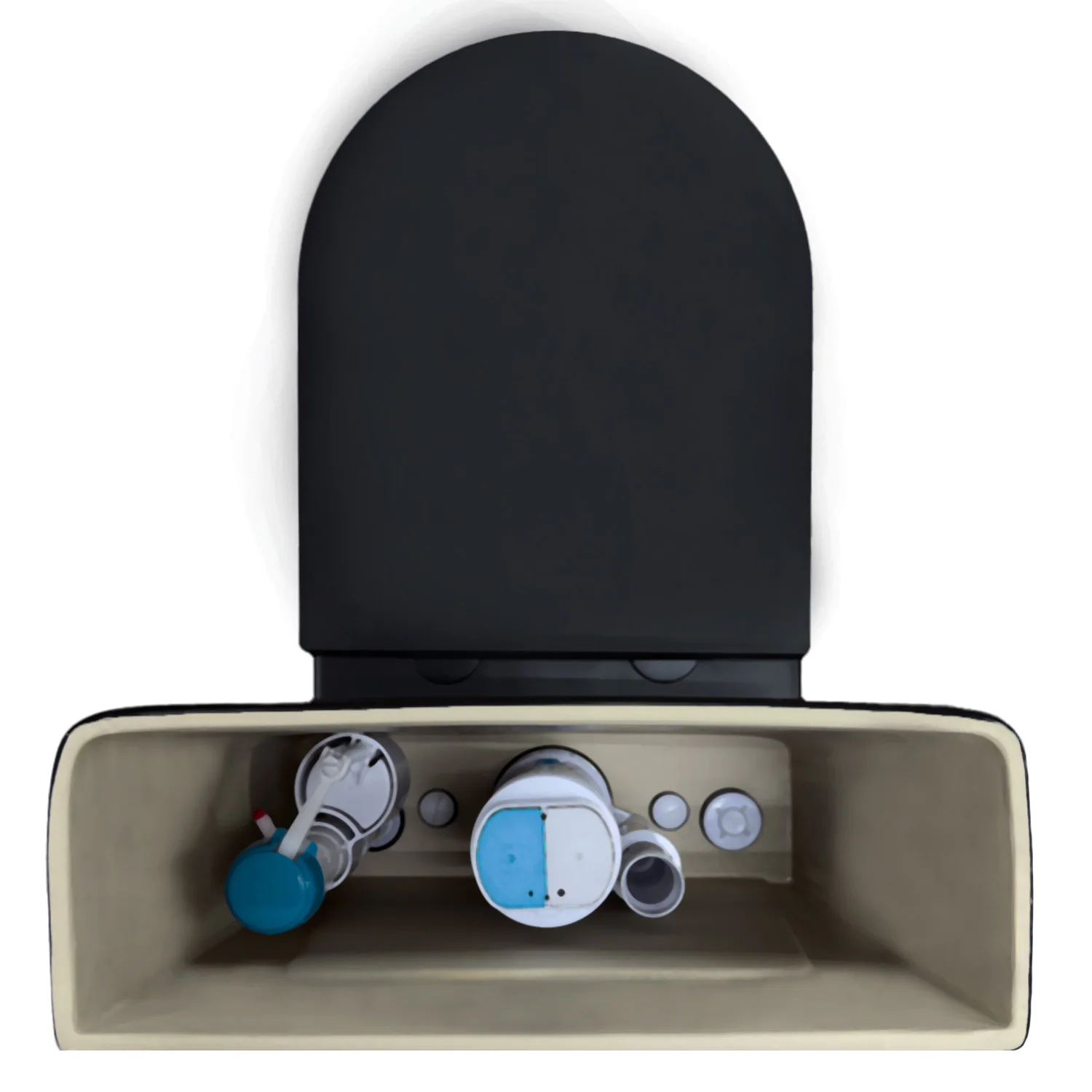 Унитаз-компакт Azario Cobalt-Black 610x360x805 напольный, безободковый, система смыва «скрытое Торнадо», с быстросъемным сиденьем «Микролифт», черный матовый (AZ-6089A-MB) — фото №9