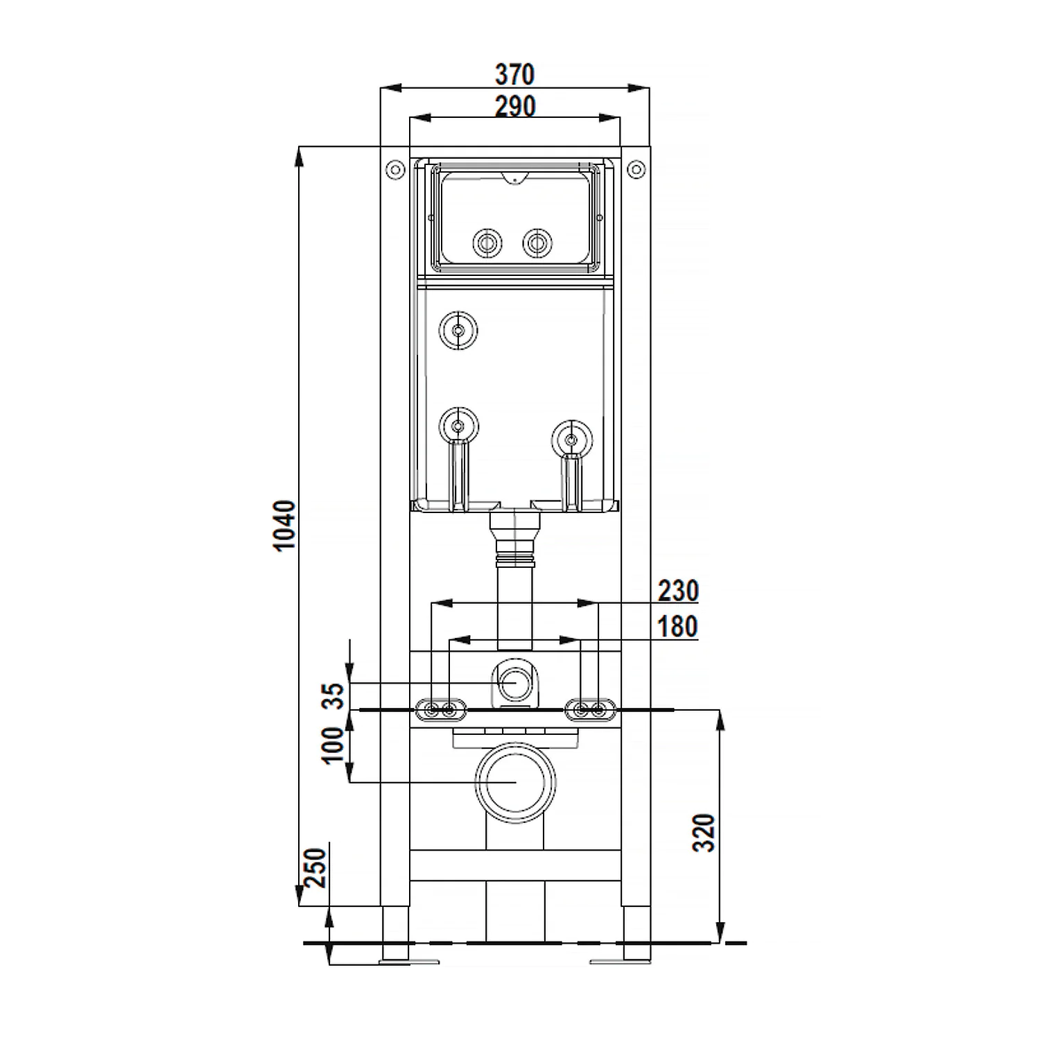 Инсталляция для подвесного унитаза AZARIO NEW-TS 370×122×1040, механическая, 3/8л (AZ-G12) — фото №5