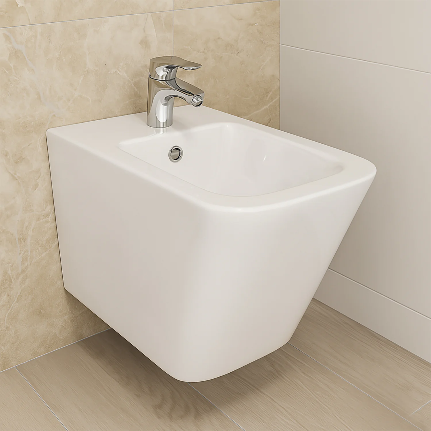 Биде подвесное Azario Teramo 345х485х330 санфаянс (AZ-0052F) — фото №8