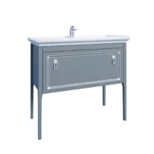 Комплект Тумба Azario RIO 85 напольная, с раковиной Дуглас 85, ручки серебро, цвет серый матовый (CS00104012)