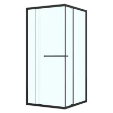 Душевое ограждение Azario MONAKO 1000х1000х1950 сдвижная дверь, прозрачное стекло 6 мм, профиль черный матовый (AZ-L47-100-MB-CL)