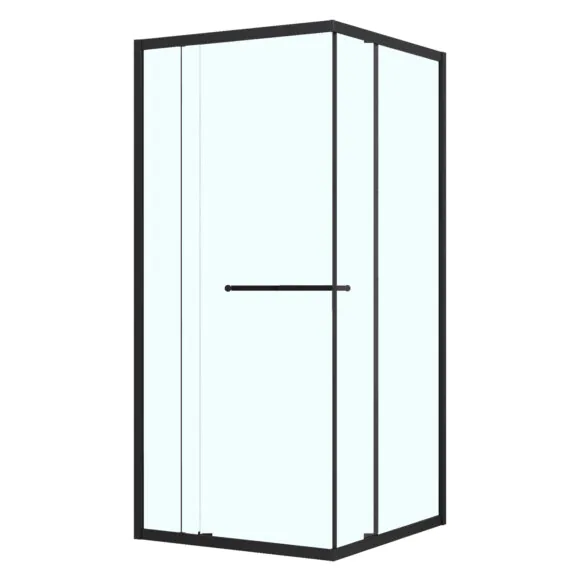 Душевое ограждение Azario MONAKO 900х900х1950 сдвижная дверь, прозрачное стекло 6 мм, профиль черный матовый (AZ-L47-90-MB-CL)