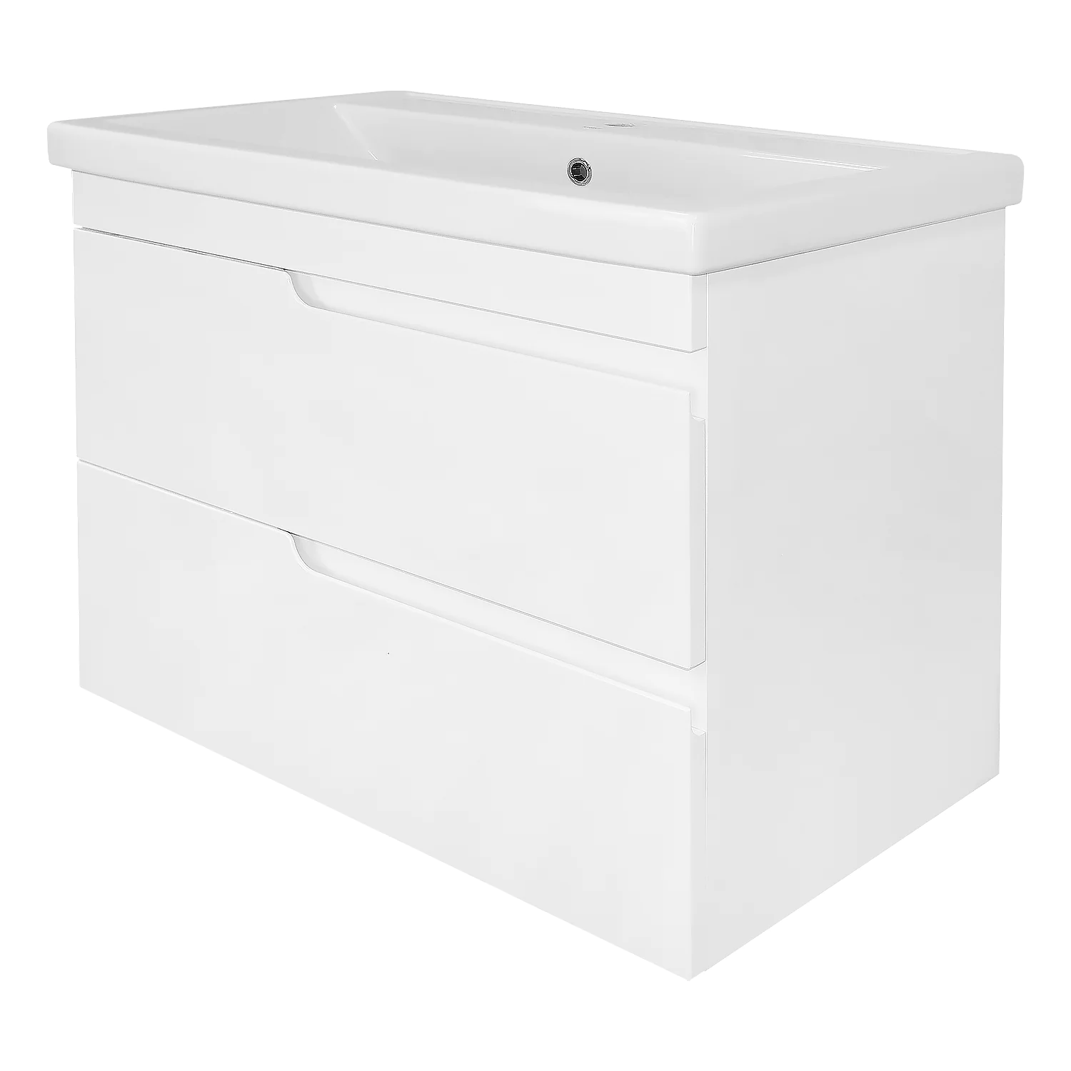 Комплект Тумба Azario KANTRI 80/2 800х460х650 подвесная, с раковиной Фостер 80, белый глянец (CS00097255) — фото №1