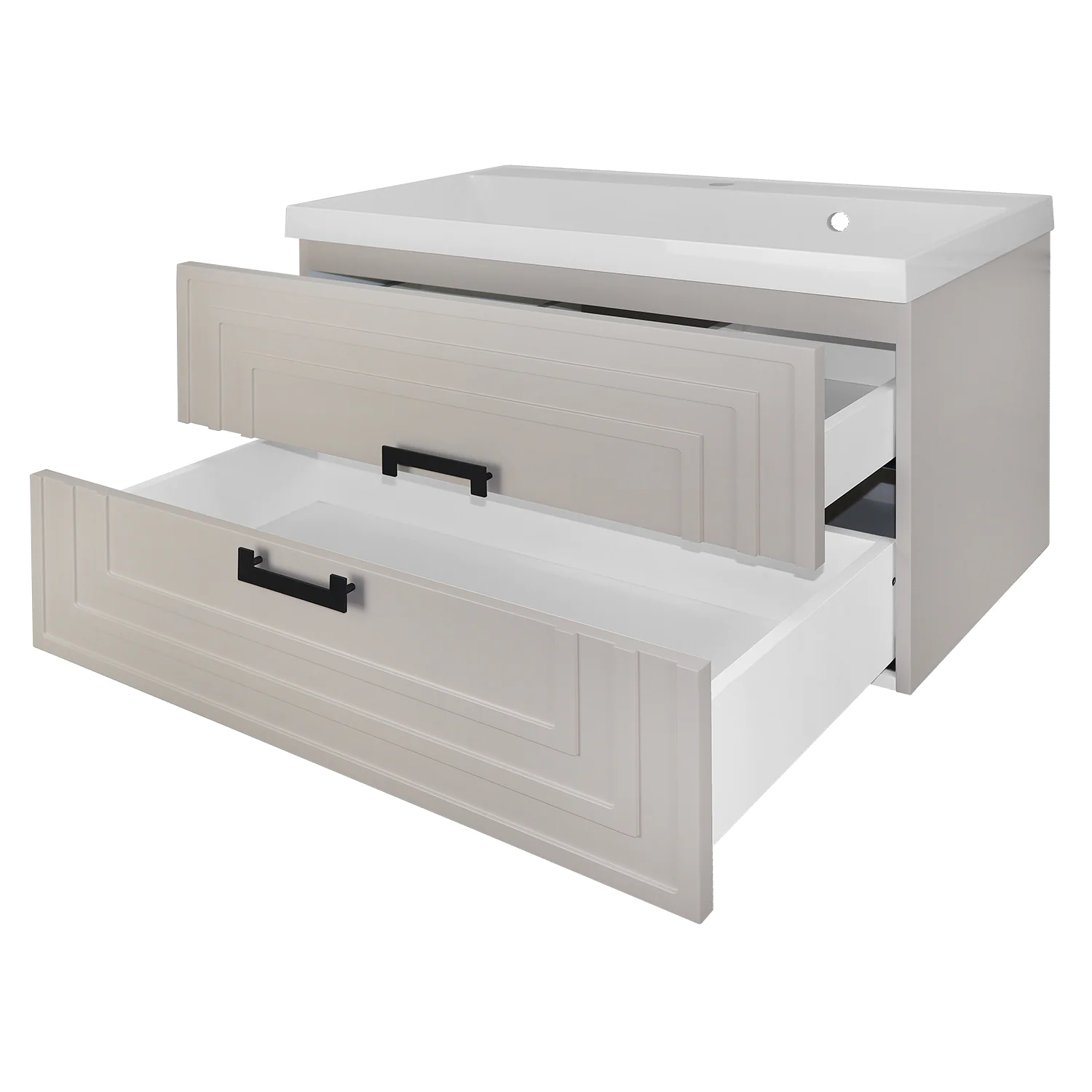 Комплект Тумба Azario ARMARIO 90/2 900х450х585 подвесная, с раковиной CLASSIK 90, кашемир (CS00097024) — фото №2