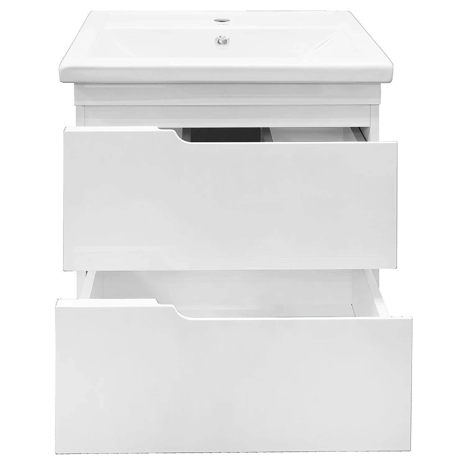 Комплект Тумба Azario KANTRI 60/2Н 605х405х870 напольная, с раковиной Фостер 60, белый глянец (CS00097250) — фото №4