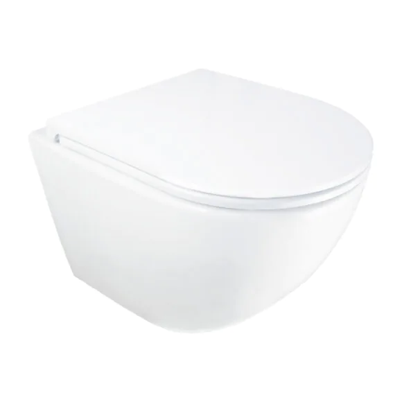 Унитаз подвесной Azario ADAGIO 360х485х365 безободковый, система смыва «Скрытое Торнадо», с быстросъемным сиденьем «Микролифт» (AZ-5177T-WHT)