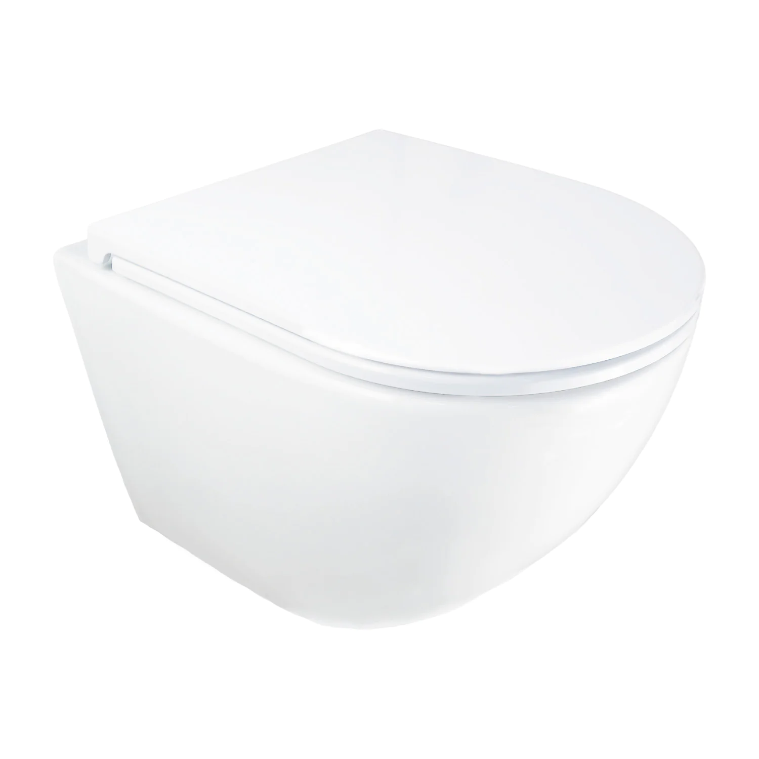 Унитаз подвесной Azario ADAGIO 360х485х365 безободковый, система смыва «Скрытое Торнадо», с быстросъемным сиденьем «Микролифт» (AZ-5177T-WHT) — фото №1