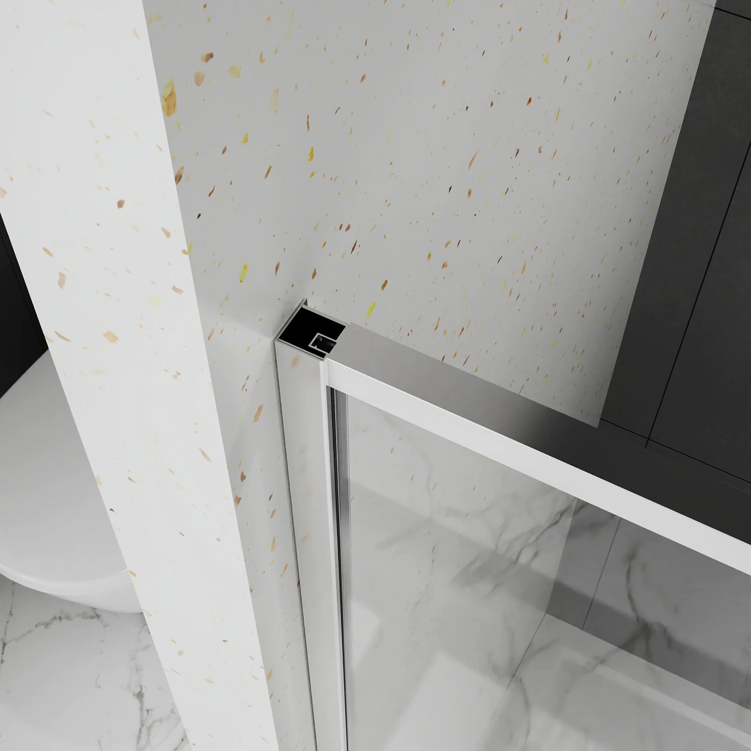 Душевая дверь Azario SHANGHAI 1400х1950 раздвижная, прозрачное стекло 6 мм, профиль черный матовый (AZ-Y43-140-MB-CL) — фото №7