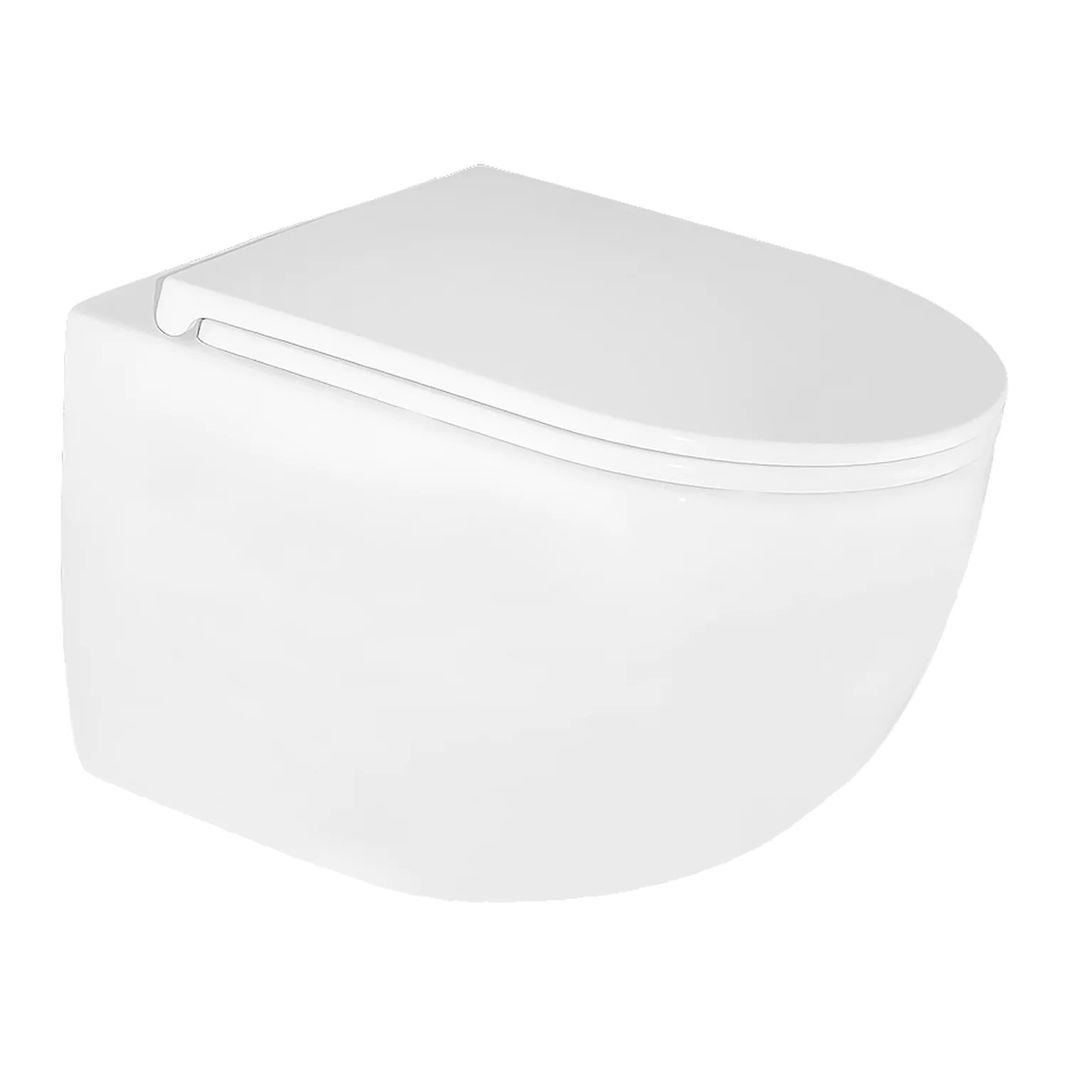 Унитаз подвесной Azario TERSO 495x360x370 безободковый, слив «Скрытое Торнадо» с быстросъемным сиденьем «Микролифт» (AZ-092E-UQ3) — фото №1