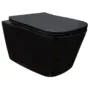 Унитаз подвесной Azario Cascad-Black 360х520х365 безободковый, система смыва «скрытое Торнадо», с быстросъемным сиденьем «Микролифт», черный матовый (AZ-2303A-MB)