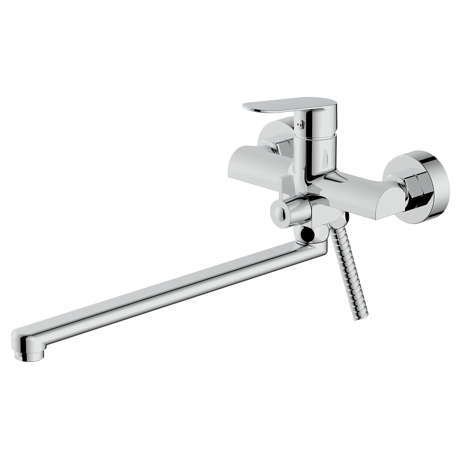 Смеситель для ванны Azario Alanti керамический картридж, длинный излив, с ручным душем, шланг 150 см, хром (AZ-K1732) — фото №2