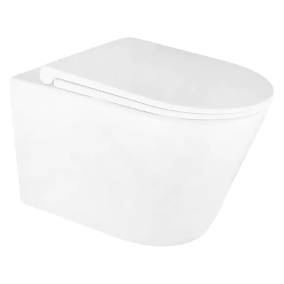 Унитаз подвесной Azario LANDER 345х490х350 безободковый, смыв «Скрытое Торнадо», с быстросъемным сиденьем «Микролифт» (AZ-2802E)