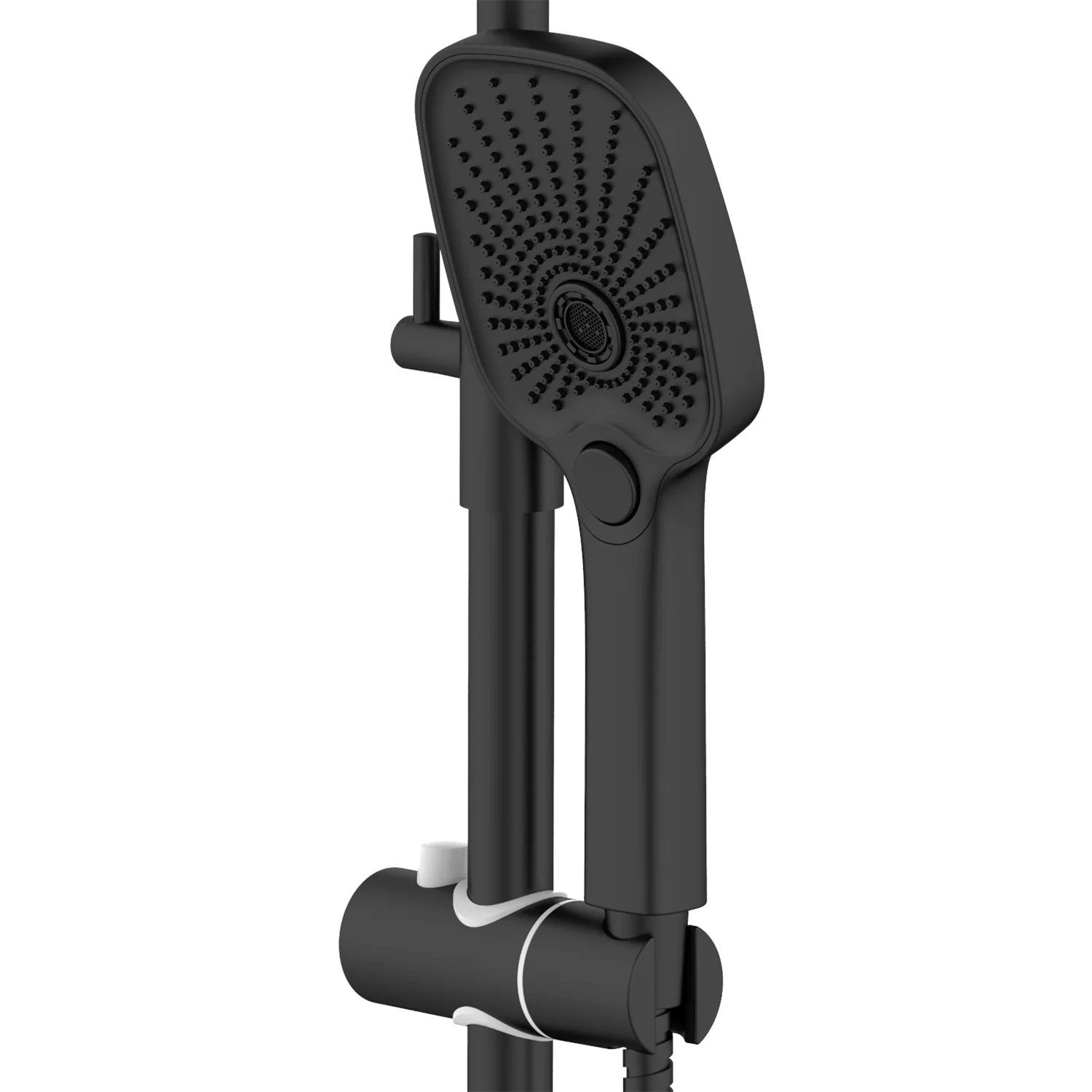 Душевая система Azario Conda с квадратным тропическим душем, керамический картридж, шланг 150 см, черный матовый (AZ-K2411B) — фото №3