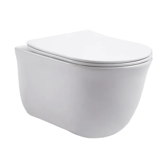 Унитаз подвесной Azario LISTA 490х365х340 безободковый, система смыва «Скрытое Торнадо», с быстросъемным сиденьем «Микролифт» (AZ-1177T)