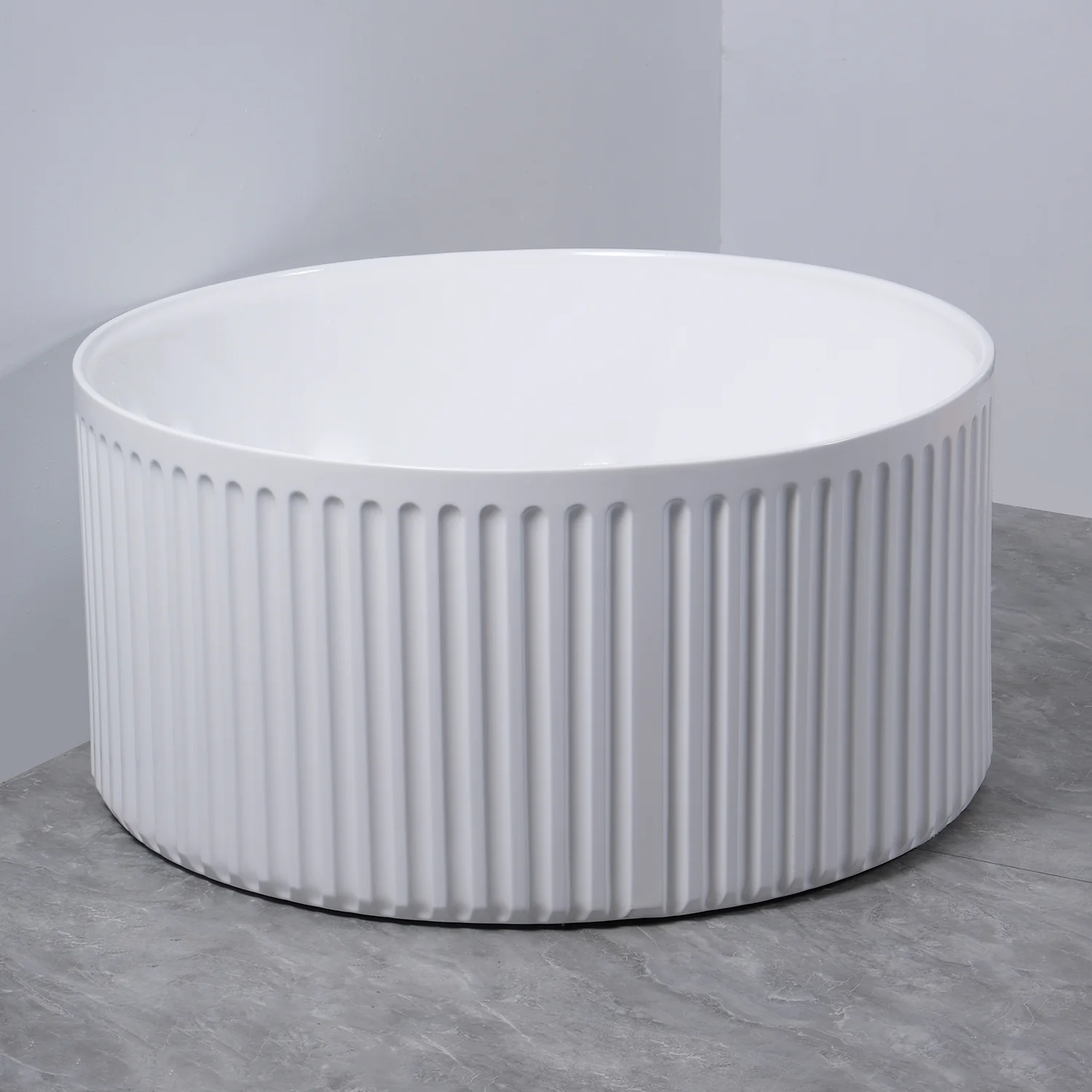 Ванна акриловая Azario GAMMA 1500x1500x580 отдельностоящая, круглая, рифленая, в комплекте с сифоном и металлической рамой, цвет белый (AZ-6707) — фото №9